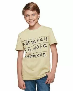 Kids Stranger Things Alphabet Wall T Shirt - Stranger Things
