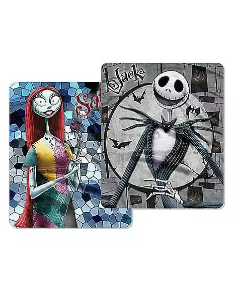 Jack And Sally Reversible Fleece Blanket - The Nightmare Before Christ - Image 3